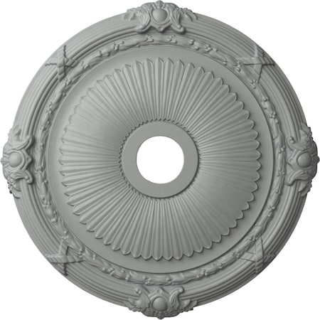 Ekena Millwork Heaton Ceiling Medallion (Fits Canopies up to 6 1/2"), 27 1/2"OD x 3 7/8"ID x 2 1/4"P, Primed White CM27HE